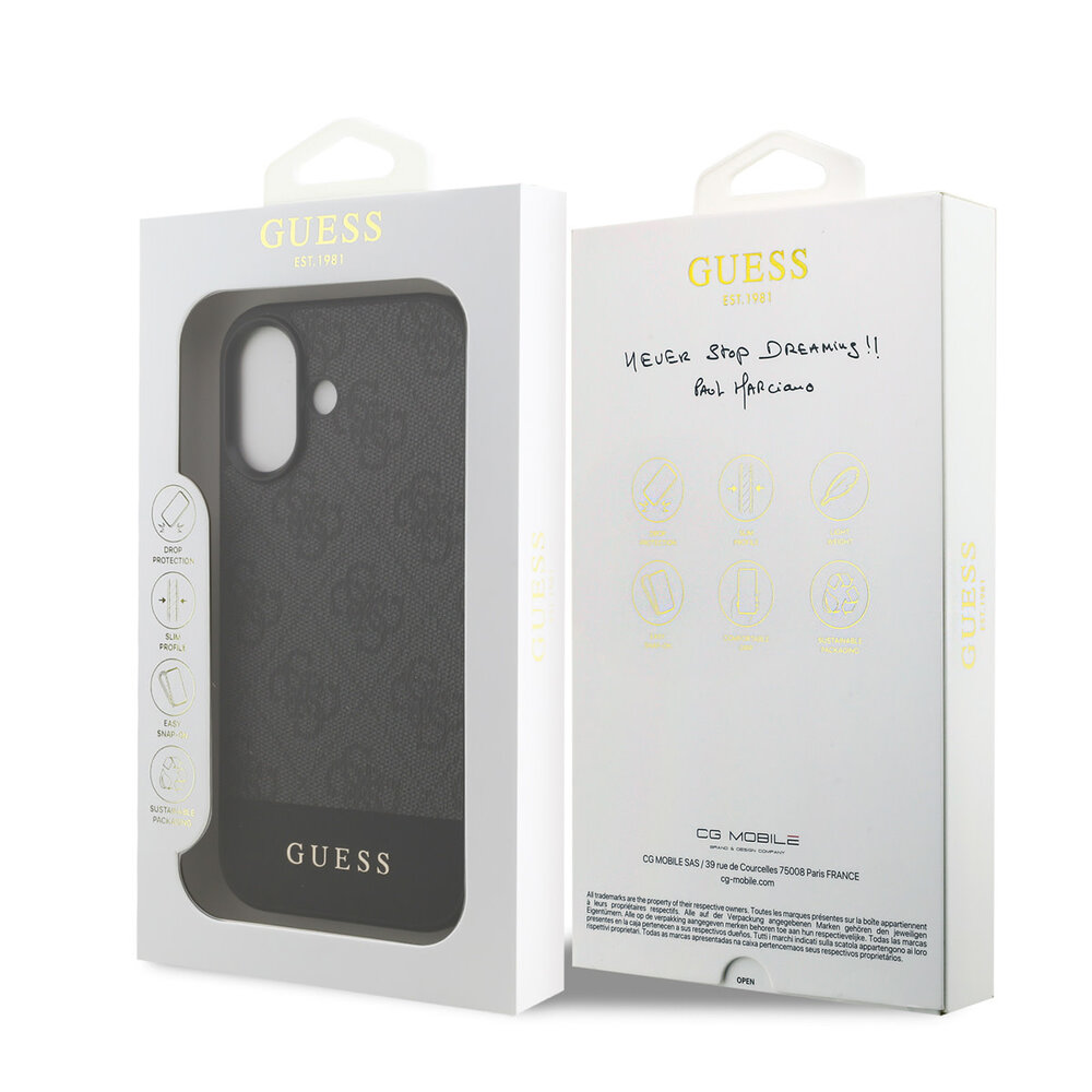 Guess Guess iPhone 17 Back cover case - 4G Bottom Stripe - Grey Guess Guess iPhone 17 Back cover case - 4G Bottom Stripe - Grey