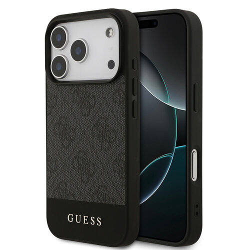 Guess Guess iPhone 17 Pro/iPhone 18 Pro Handyhülle 4G-Streifen am unteren Rand - Grau
