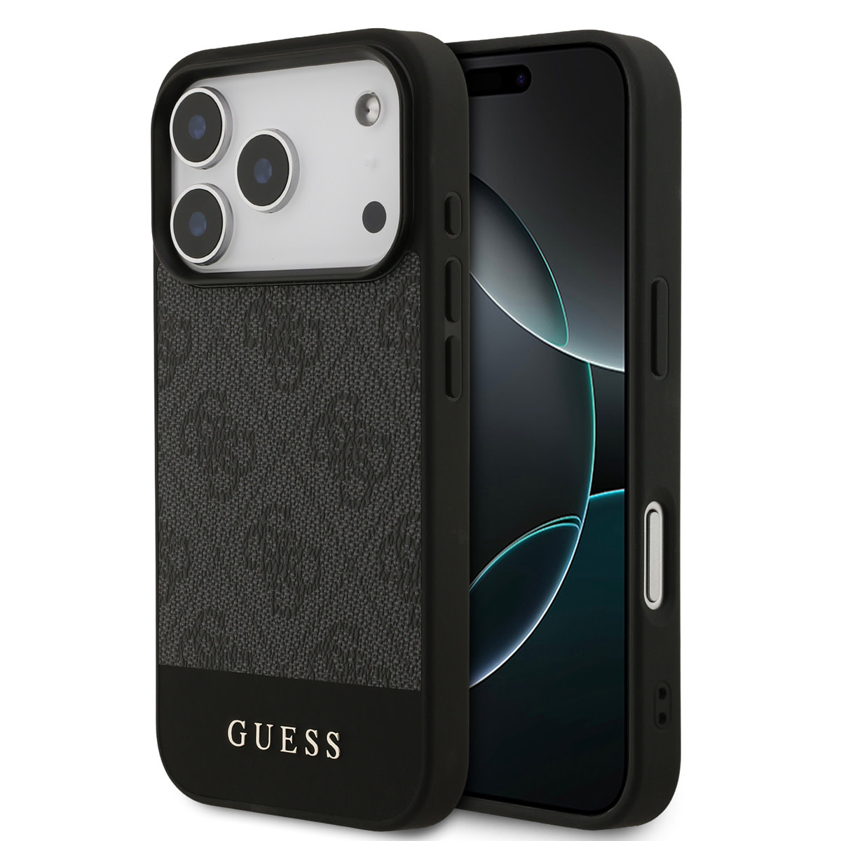 Guess Guess iPhone 17 Pro Backcover hoesje - 4G Bottom Stripe - Grijs