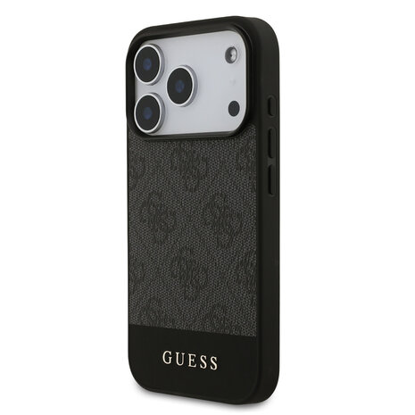 Guess Guess iPhone 17 Pro Backcover hoesje - 4G Bottom Stripe - Grijs Guess Guess iPhone 17 Pro Backcover hoesje - 4G Bottom Stripe - Grijs