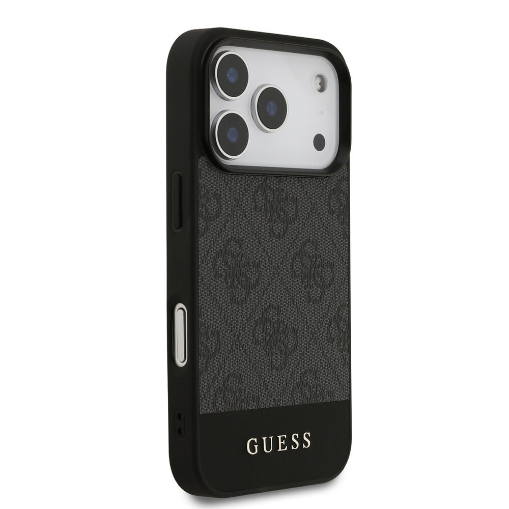 Guess Guess iPhone 17 Pro Back cover coque - 4G Bottom Stripe - Gris Guess Guess iPhone 17 Pro Back cover coque - 4G Bottom Stripe - Gris