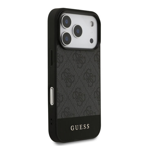 Guess Guess iPhone 17 Pro Back cover coque - 4G Bottom Stripe - Gris Guess Guess iPhone 17 Pro Back cover coque - 4G Bottom Stripe - Gris