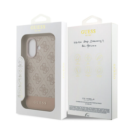 Guess Guess iPhone 17 Back cover case - 4G Bottom Stripe - Pink