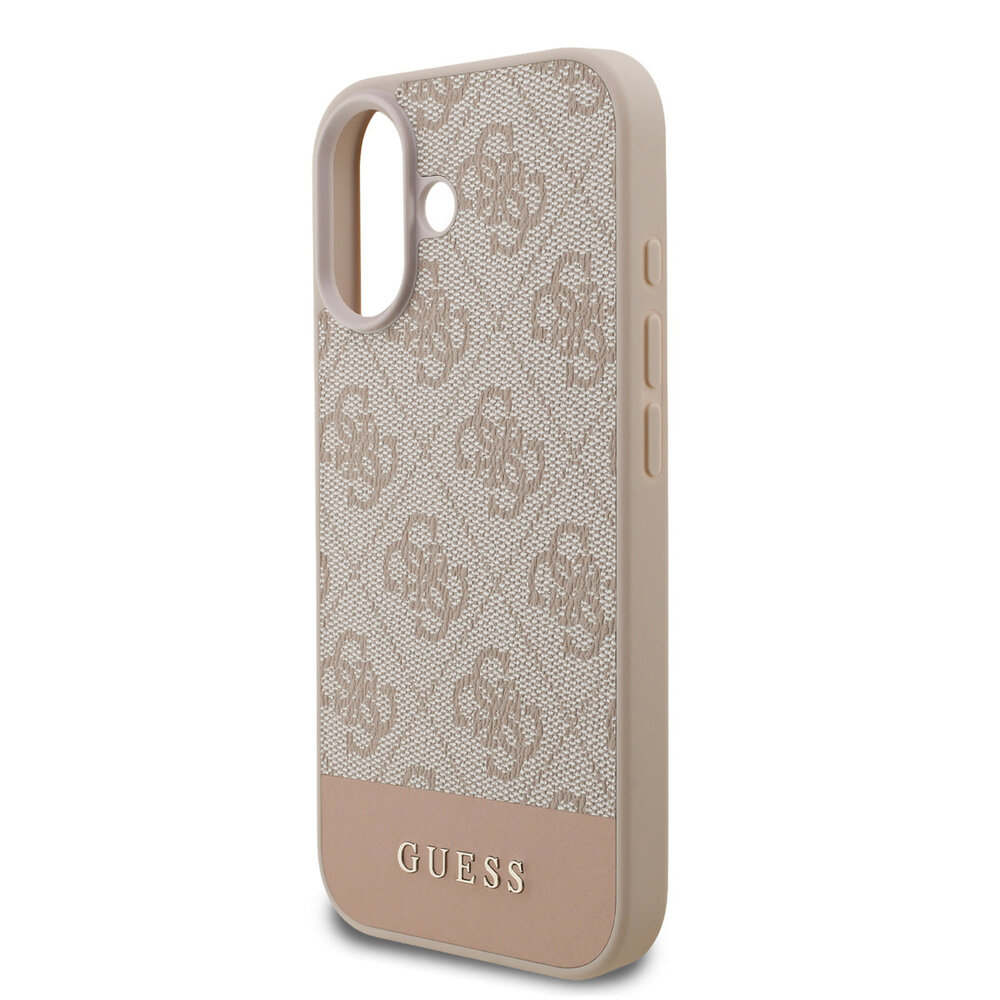 Guess Guess iPhone 17 Back cover coque - 4G Bottom Stripe - Rose Guess Guess iPhone 17 Back cover coque - 4G Bottom Stripe - Rose