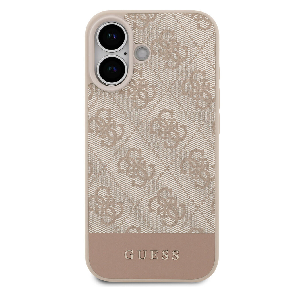 Guess Guess iPhone 17 Backcover hoesje - 4G Bottom Stripe - Roze Guess Guess iPhone 17 Backcover hoesje - 4G Bottom Stripe - Roze