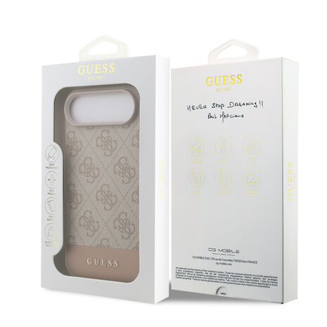 Guess Guess iPhone 17 Air Back cover coque - 4G Bottom Stripe - Rose Guess Guess iPhone 17 Air Back cover coque - 4G Bottom Stripe - Rose