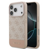 Guess Guess iPhone 17 Pro Back cover coque - 4G Bottom Stripe - Rose Guess Guess iPhone 17 Pro Back cover coque - 4G Bottom Stripe - Rose
