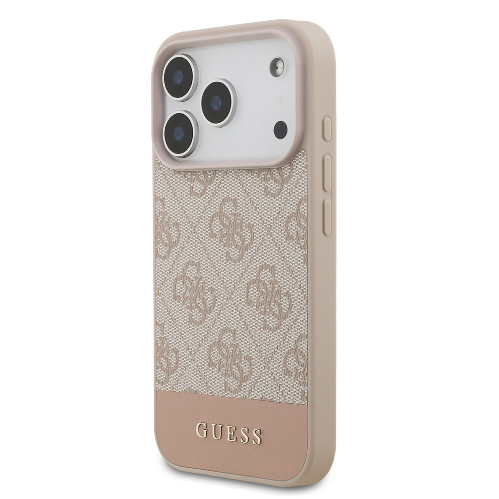 Guess Guess iPhone 17 Pro Back-Cover hul - 4G Bottom Stripe - Rosa Guess Guess iPhone 17 Pro Back-Cover hul - 4G Bottom Stripe - Rosa