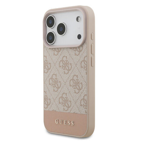 Guess Guess iPhone 17 Pro Back-Cover hul - 4G Bottom Stripe - Rosa Guess Guess iPhone 17 Pro Back-Cover hul - 4G Bottom Stripe - Rosa