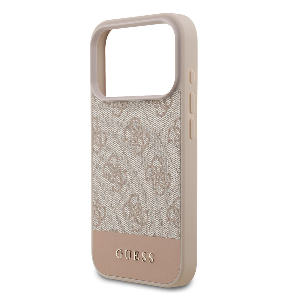 Guess Guess iPhone 17 Pro Back-Cover hul - 4G Bottom Stripe - Rosa Guess Guess iPhone 17 Pro Back-Cover hul - 4G Bottom Stripe - Rosa