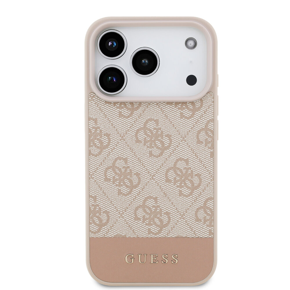 Guess Guess iPhone 17 Pro Back cover case - 4G Bottom Stripe - Pink Guess Guess iPhone 17 Pro Back cover case - 4G Bottom Stripe - Pink