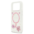 Guess Guess iPhone 17 Pro/iPhone 18 Pro Coque arrière MagSafe Motif floral en résine - Rose