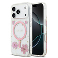 Guess Guess iPhone 17 Pro/iPhone 18 Pro Coque arrière MagSafe Motif floral en résine - Rose