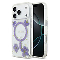 Guess Guess iPhone 17 Pro/iPhone 18 Pro Coque arrière MagSafe Motif floral en résine - Violet