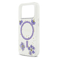 Guess Guess iPhone 17 Pro/iPhone 18 Pro Coque arrière MagSafe Motif floral en résine - Violet