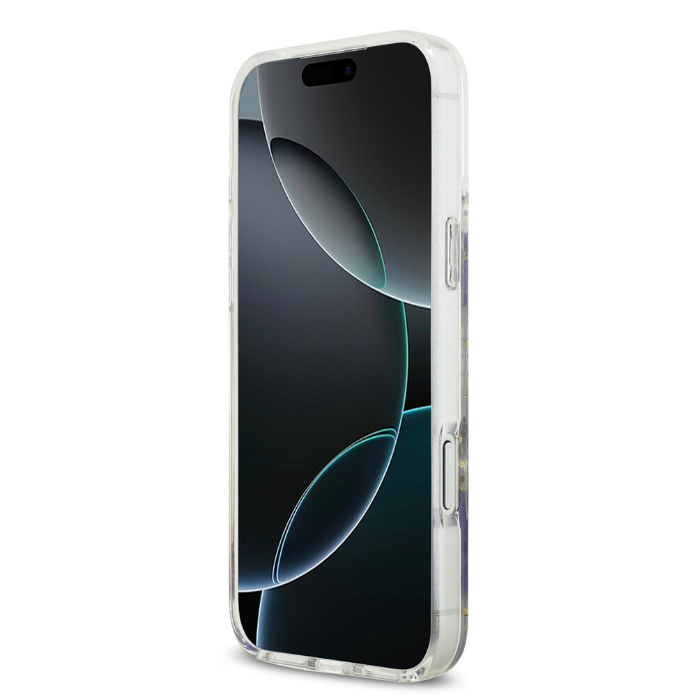 Guess Guess iPhone 17 Pro Max Back cover coque - Magsafe - Resin Flowers Design - Violet Guess Guess iPhone 17 Pro Max Back cover coque - Magsafe - Resin Flowers Design - Violet