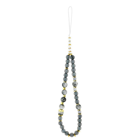 Guess Guess iPhone 17 Back cover coque - Magsafe - IML Flowers with Pearl Strap - Noir Guess Guess iPhone 17 Back cover coque - Magsafe - IML Flowers with Pearl Strap - Noir