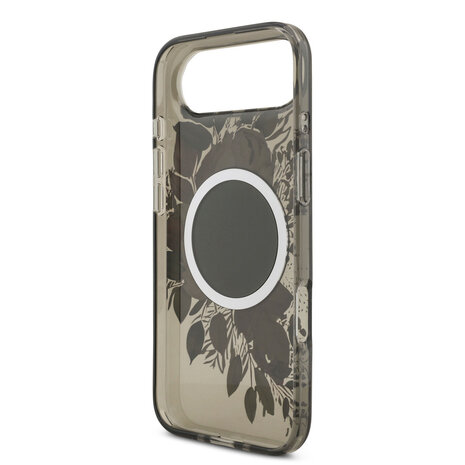 Guess Guess iPhone 17 Air Back-Cover hul - Magsafe - IML Flowers with Pearl Strap - Schwarz
