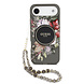 Guess Guess iPhone 17 Air Back cover case - Magsafe - IML Flowers with Pearl Strap - Black Guess Guess iPhone 17 Air Back cover case - Magsafe - IML Flowers with Pearl Strap - Black