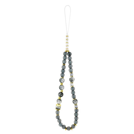 Guess Guess iPhone 17 Pro Backcover hoesje - Magsafe - IML Flowers with Pearl Strap - Zwart Guess Guess iPhone 17 Pro Backcover hoesje - Magsafe - IML Flowers with Pearl Strap - Zwart