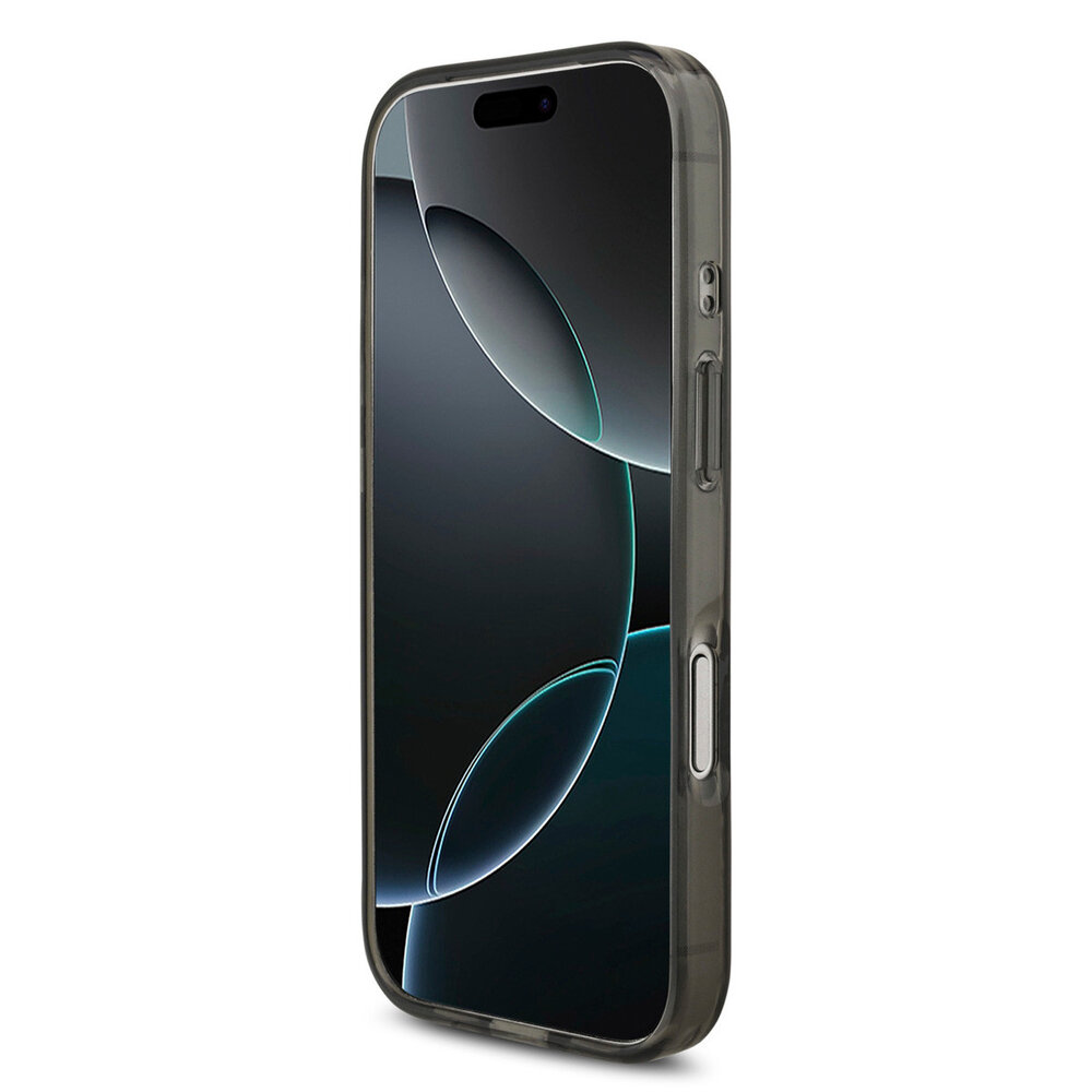 Guess Guess iPhone 17 Pro Back cover coque - Magsafe - IML Flowers with Pearl Strap - Noir Guess Guess iPhone 17 Pro Back cover coque - Magsafe - IML Flowers with Pearl Strap - Noir