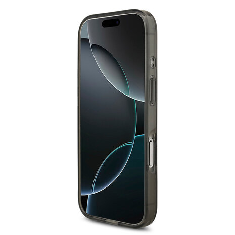 Guess Guess iPhone 17 Pro Back cover coque - Magsafe - IML Flowers with Pearl Strap - Noir Guess Guess iPhone 17 Pro Back cover coque - Magsafe - IML Flowers with Pearl Strap - Noir