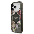 Guess Guess iPhone 17 Pro/iPhone 18 Pro Handyhülle MagSafe IML-Blumendesign mit Perlenband - Schwarz