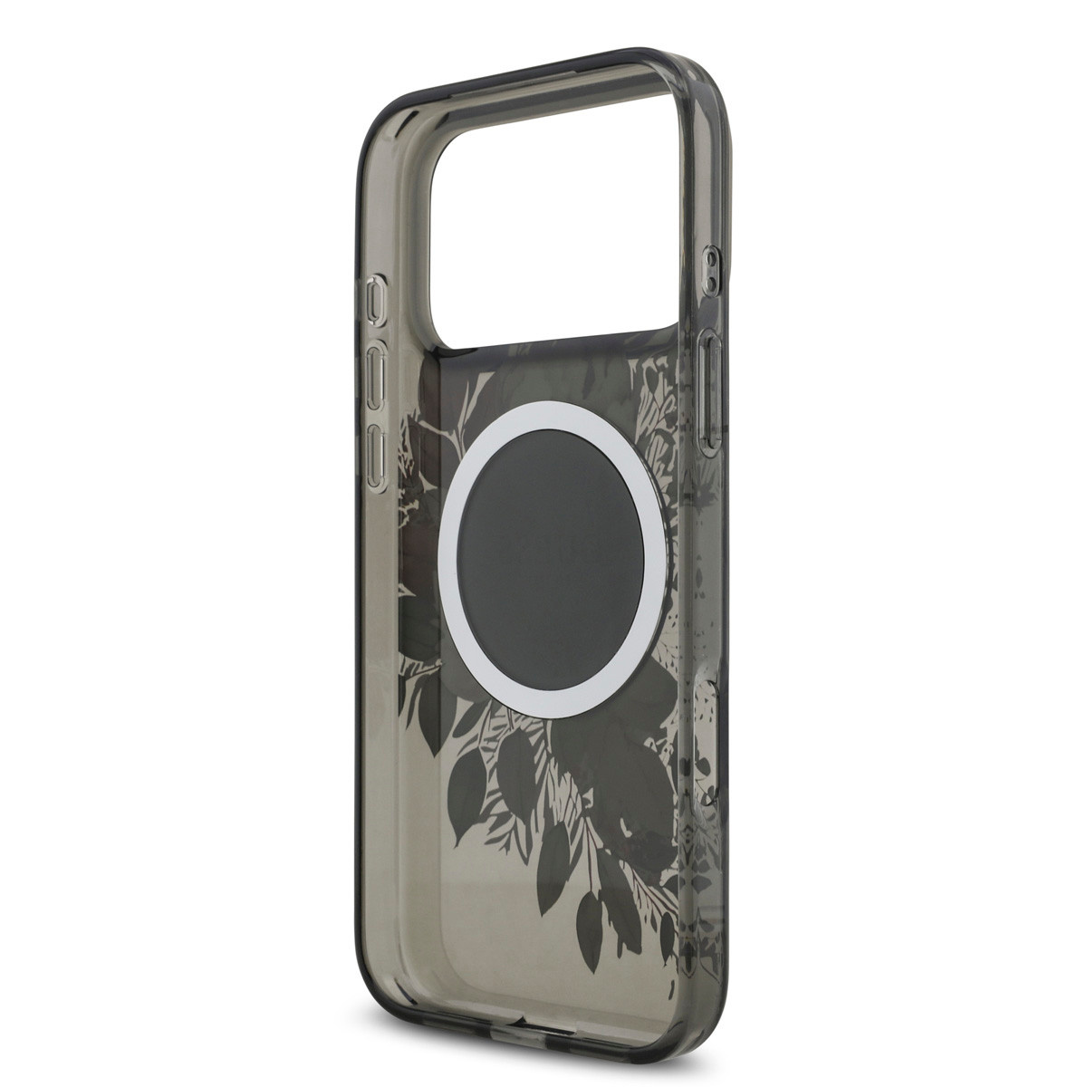 Guess Guess iPhone 17 Pro Max Backcover hoesje - Magsafe - IML Flowers with Pearl Strap - Zwart, foto 6 van 6