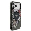 Guess Guess iPhone 17 Pro Max/iPhone 18 Pro Max Handyhülle MagSafe IML-Blumendesign mit Perlenband - Schwarz