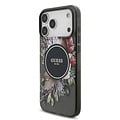 Guess Guess iPhone 17 Pro Max/iPhone 18 Pro Max Handyhülle MagSafe IML-Blumendesign mit Perlenband - Schwarz