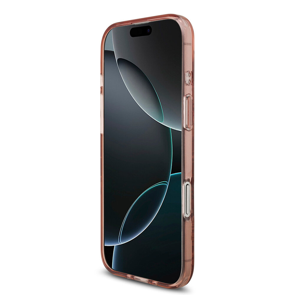 Guess Guess iPhone 17 Air Back cover case - Magsafe - IML Flowers with Pearl Strap - Pink Guess Guess iPhone 17 Air Back cover case - Magsafe - IML Flowers with Pearl Strap - Pink