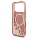 Guess Guess iPhone 17 Pro Backcover hoesje - Magsafe - IML Flowers with Pearl Strap - Roze