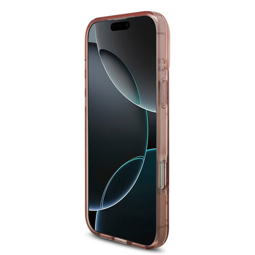 Guess Guess iPhone 17 Pro Max/iPhone 18 Pro Max Coque arrière MagSafe Motif floral IML avec dragonne perlée - Rose