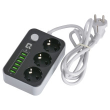 UNIQ Accessory UNIQ Accessory 3.4 Anti-static socket box met 3 stopcontacten en 6 USB ingangen - Zwart, foto 2 van 6