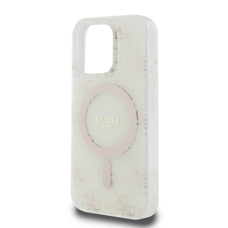 Guess Guess iPhone 16 Pro Max Back-Cover hul - Magsafe Pink - 4G Background - Transparent Guess Guess iPhone 16 Pro Max Back-Cover hul - Magsafe Pink - 4G Background - Transparent