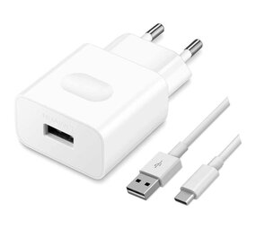 Huawei universele adapter + 1m USB-C kabel - Snel laden - Wit Huawei universele adapter + 1m USB-C kabel - Snel laden - Wit