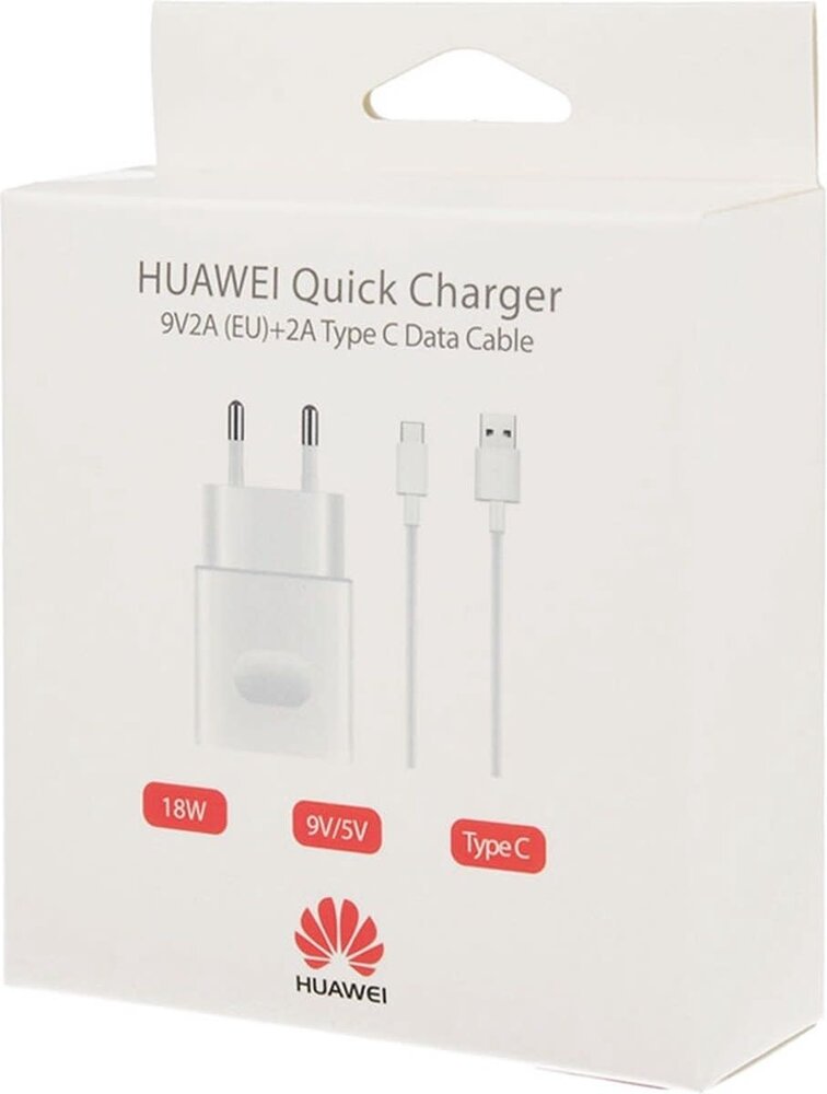 Huawei universele adapter + 1m USB-C kabel - Snel laden - Wit