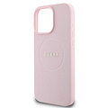 Guess Guess iPhone 16 Pro Max Back-Cover hul - Magsafe PU Leather - Grained With Gold Ring - Rosa