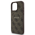 Guess Guess iPhone 16 Pro Max Back-Cover hul - Magsafe PU Leather - 4G Classic Logo - Braun