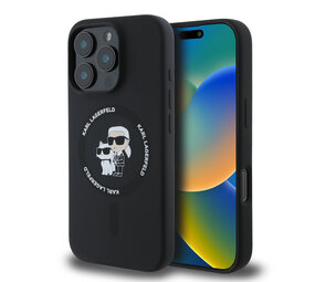 Karl Lagerfeld Karl Lagerfeld iPhone 16 Pro Max Backcover hoesje - Magsafe - Silicone - KC Body Ring - Zwart Karl Lagerfeld Karl Lagerfeld iPhone 16 Pro Max Backcover hoesje - Magsafe - Silicone - KC Body Ring - Zwart