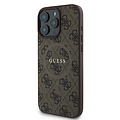 Guess Guess iPhone 16 Pro Max Back-Cover hul - Magsafe PU Leather - 4G Classic Logo - Braun