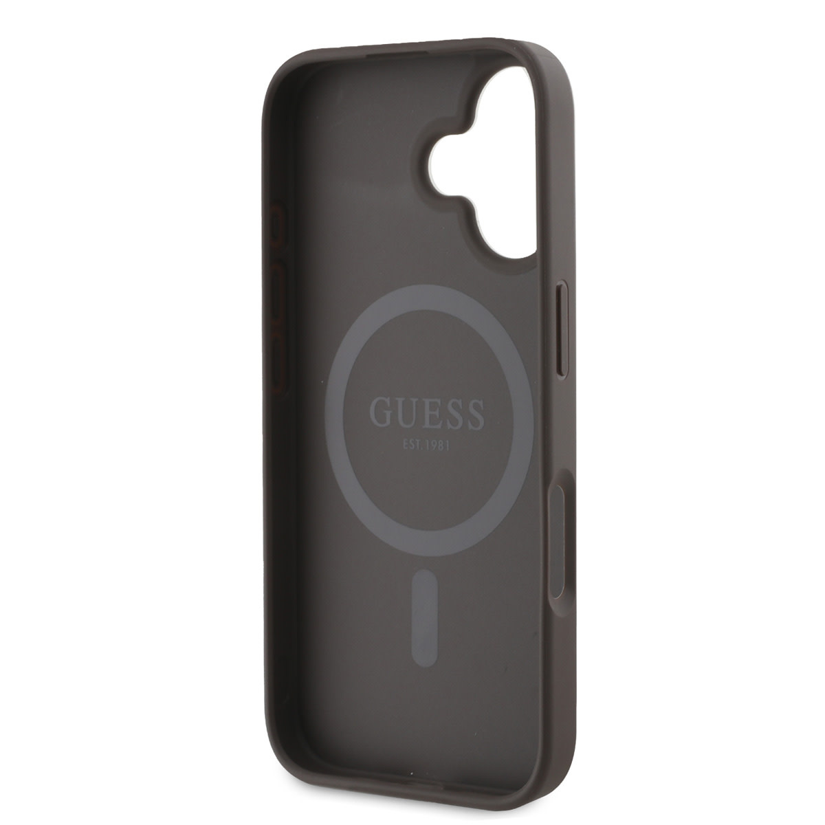 Guess Guess iPhone 16 Backcover hoesje - Magsafe PU Leather - 4G Ring - Bruin, foto 6 van 6