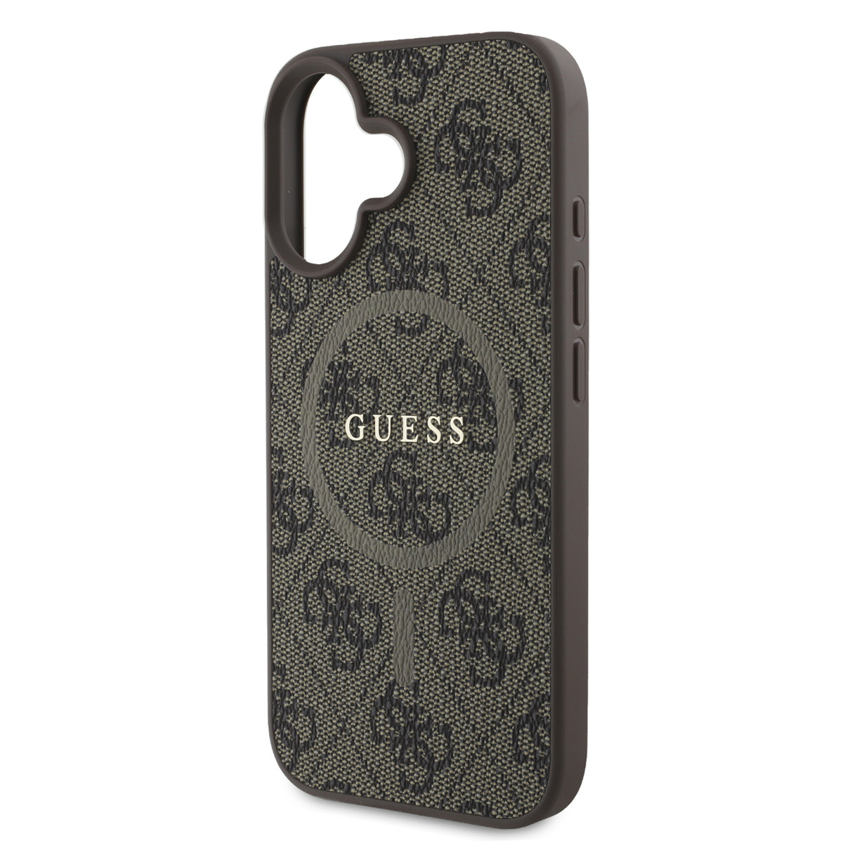 Guess Guess iPhone 16 Backcover hoesje - Magsafe PU Leather - 4G Ring - Bruin, foto 5 van 6