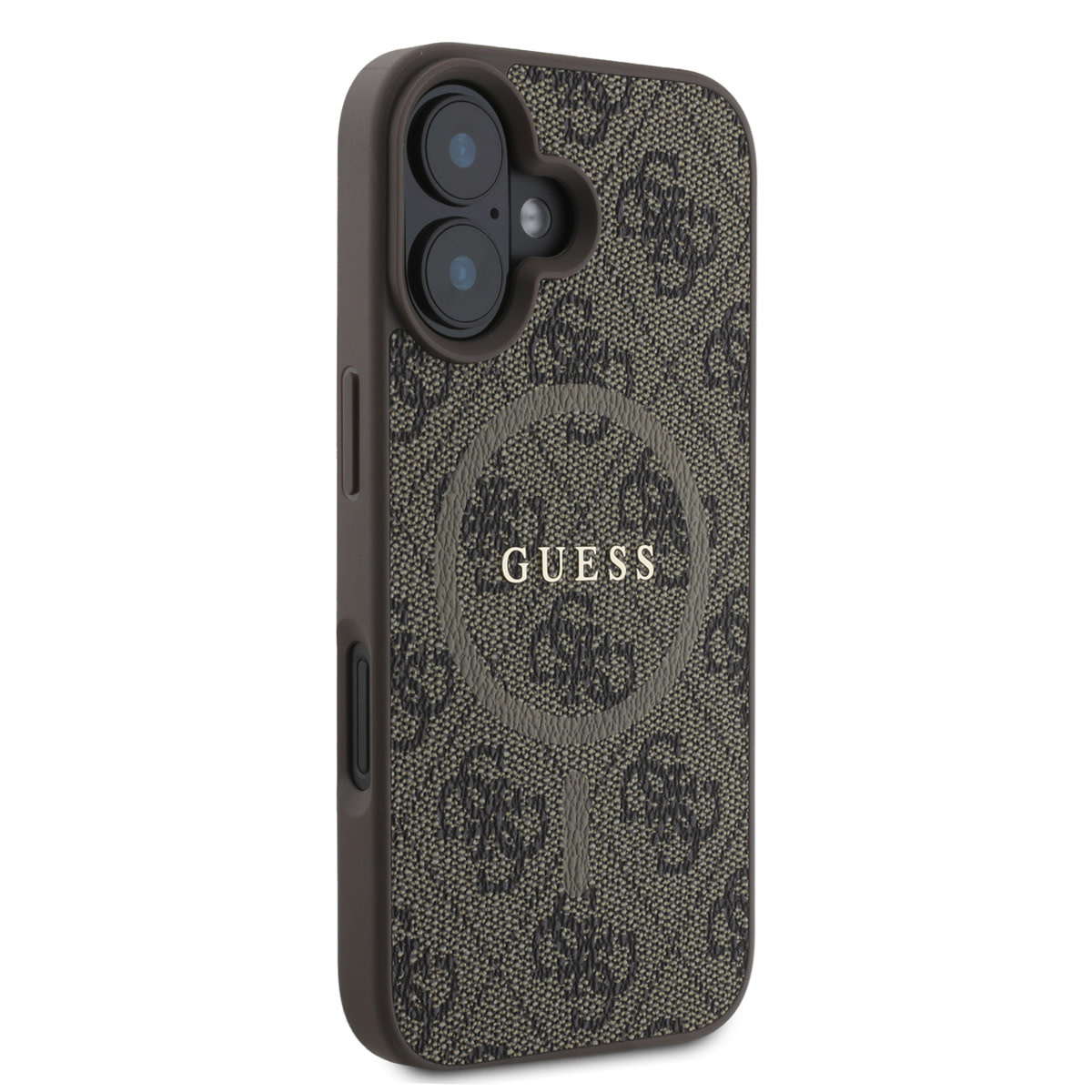 Guess Guess iPhone 16 Backcover hoesje - Magsafe PU Leather - 4G Ring - Bruin, foto 4 van 6