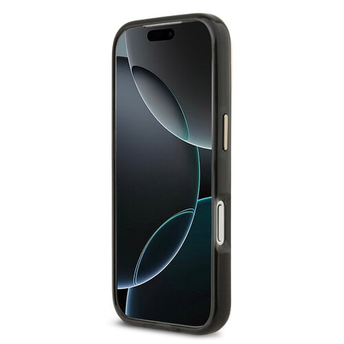 Lacoste Lacoste iPhone 17 Pro/iPhone 18 Pro Handyhülle MagSafe Transparente Ausführung mit mattierter Oberfläche Goldfarbener Rand - Schwarz