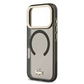 Lacoste Lacoste iPhone 17 Pro/iPhone 18 Pro Handyhülle MagSafe Transparente Ausführung mit mattierter Oberfläche Goldfarbener Rand - Schwarz