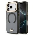 Lacoste Lacoste iPhone 17 Pro/iPhone 18 Pro Coque arrière MagSafe Finition transparente et dépolie Bord doré - Noir