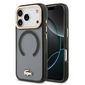 Lacoste Lacoste iPhone 17 Pro/iPhone 18 Pro Handyhülle MagSafe Transparente Ausführung mit mattierter Oberfläche Goldfarbener Rand - Schwarz