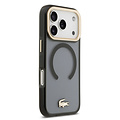 Lacoste Lacoste iPhone 17 Pro/iPhone 18 Pro Coque arrière MagSafe Finition transparente et dépolie Bord doré - Noir