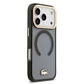 Lacoste Lacoste iPhone 17 Pro/iPhone 18 Pro Handyhülle MagSafe Transparente Ausführung mit mattierter Oberfläche Goldfarbener Rand - Schwarz